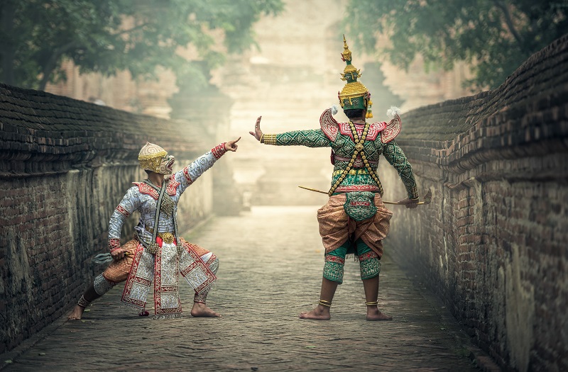 Can We Stop Lying All The Time? - An image showing two people dressed up as medieval Indian warriors performing a drama