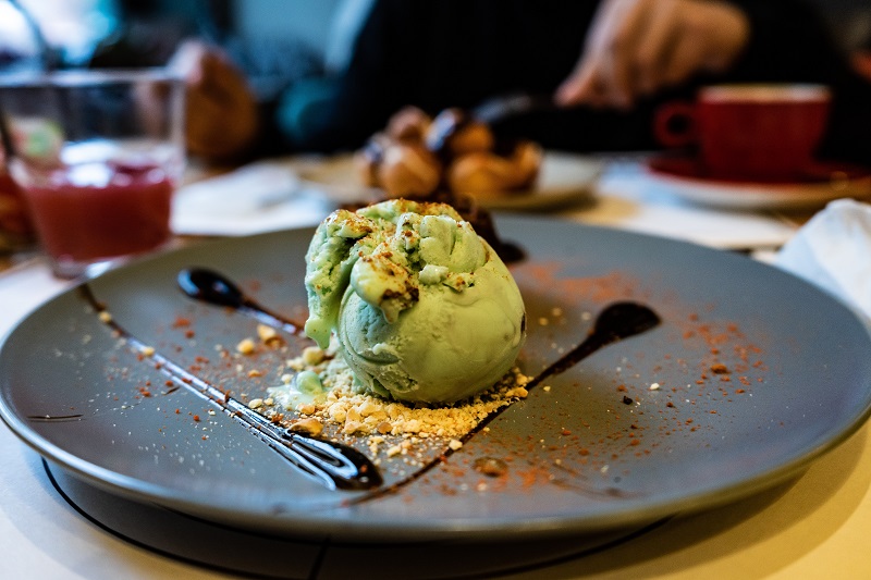 Thoughts From A Walk - An image showing delicious pistachio Ice cream.