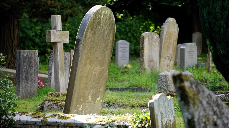 A cemetery metaphorically representing death in the context of ageing.