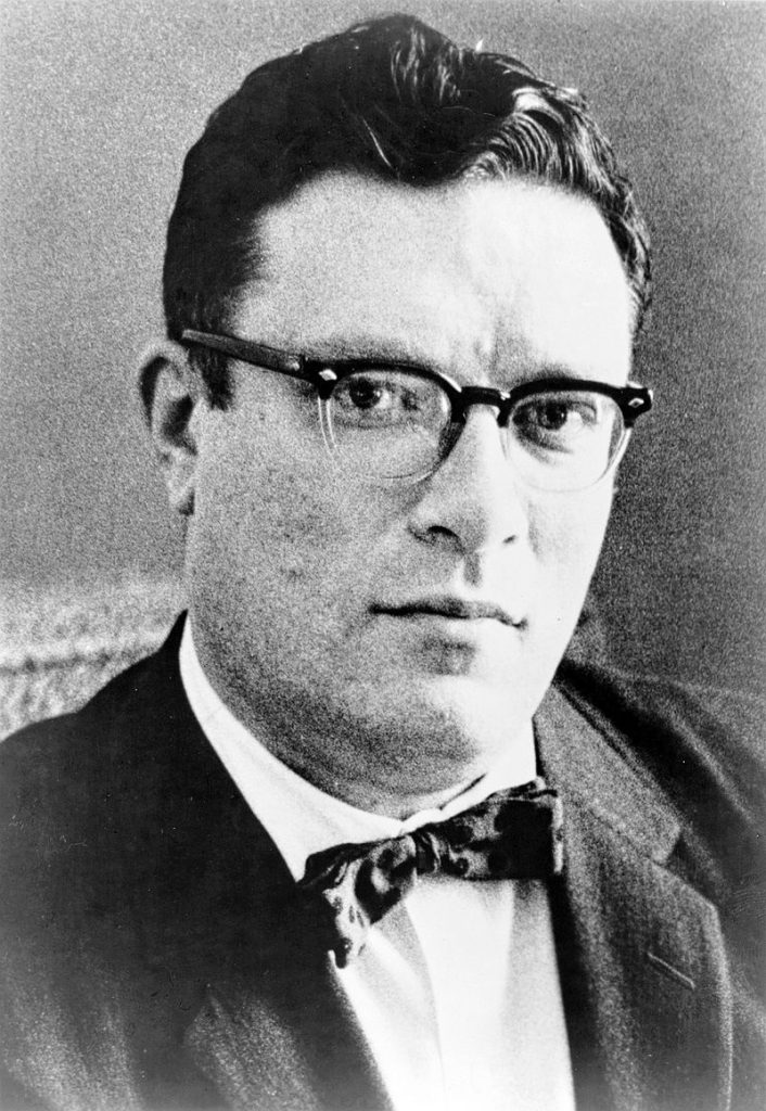 Picture of Issac Asimov, who wrote science fiction stories involving artificial intelligence