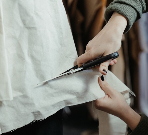 Plastic bags being cut