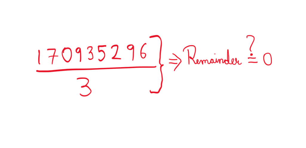 Why is 3 a special denominator in division? An image asking the question 170935293/3 = ??