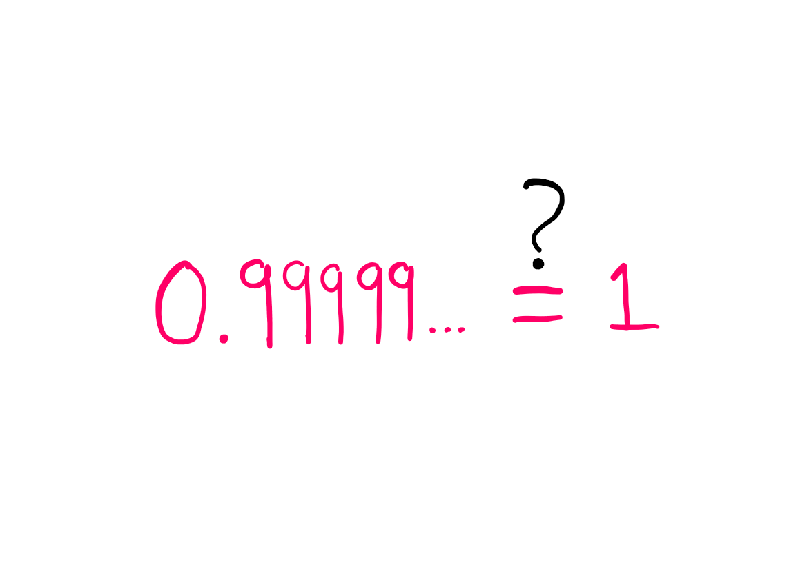 An image asking the question: Is "0.99999…" Really Equal To "1"?