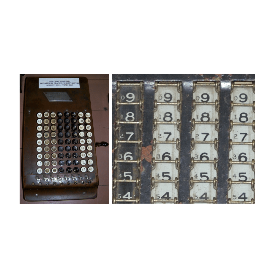 How To Actually Subtract Using Addition? - A Computometer (1920) on the left and an adding machine (1910) (Images from Wikimedia Commons - edited by the author)