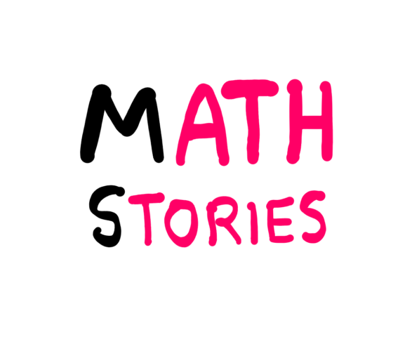 Math Stories: A Strange Advanced Analysis Journey - An illustration featuring the word "Math" in large letters on top, and the word "Stories" in smaller letters below it.