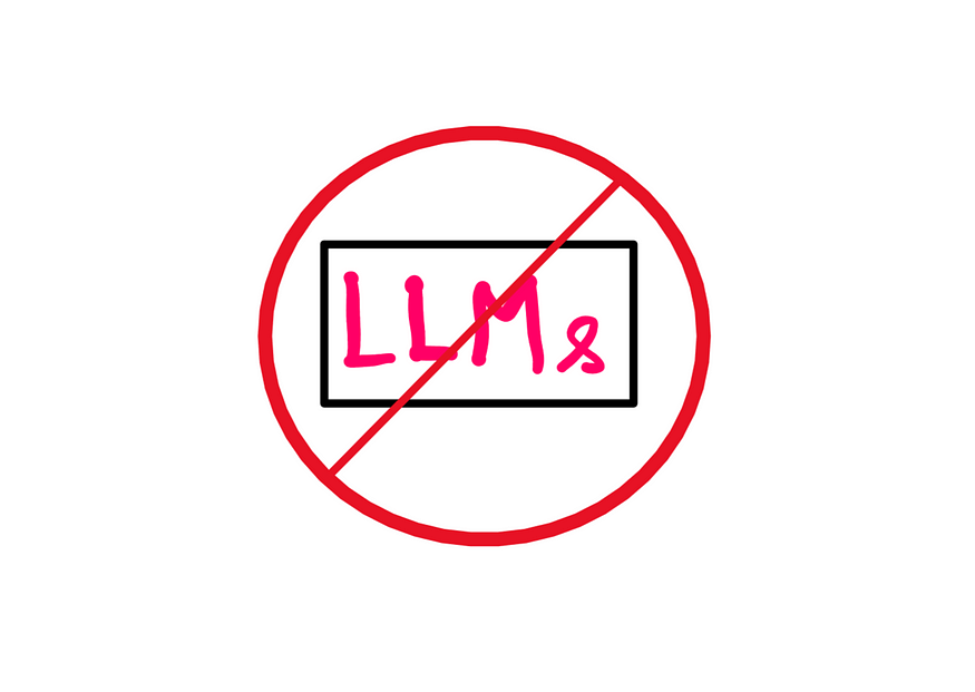 Is it correct to ban LLMs in schools? — A cartoon LLM sign with a ban sign laid on top of it.